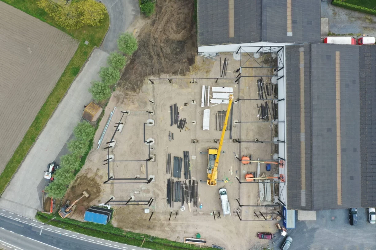 Luchtfoto van de werf van Park Beverna